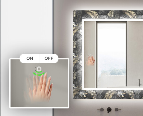 Backlit Decorative Mirror For The Bathroom - Goldy Palm #4