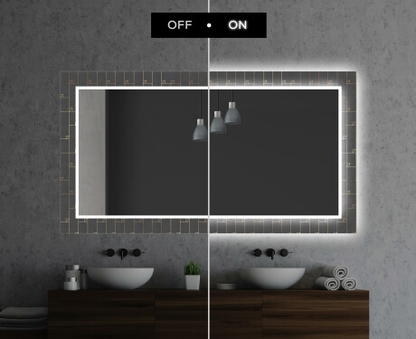 Backlit Decorative Mirror For The Bathroom - Microcircuit #6
