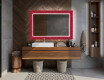 Backlit Decorative Mirror For The Bathroom - Red Mosaic #10