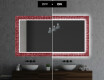 Backlit Decorative Mirror For The Bathroom - Red Mosaic #6
