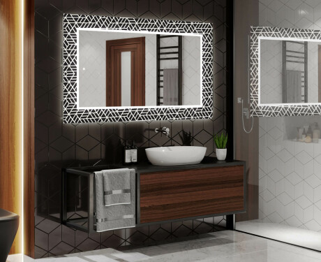 Backlit Decorative Mirror For The Bathroom - Triangless #2