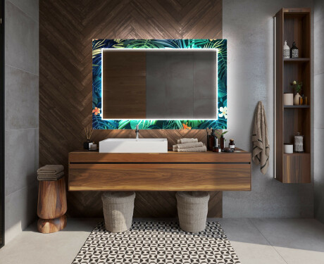 Backlit Decorative Mirror For The Bathroom - Tropical #10