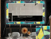 Backlit Decorative Mirror For The Dining Room - Abstract Geometric