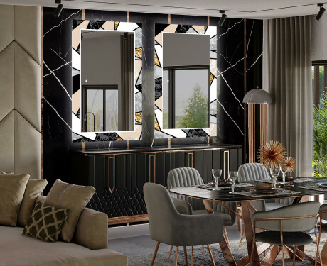 Backlit Decorative Mirror For The Dining Room - Marble Pattern #2