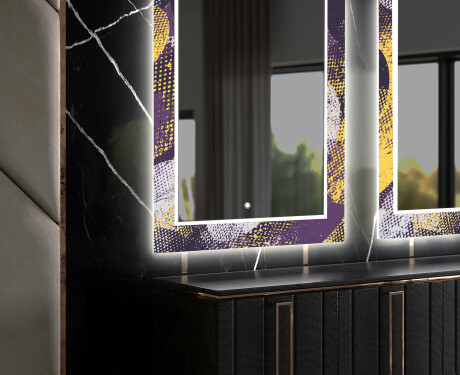 Backlit Decorative Mirror For The Dining Room - Round Stamp #9