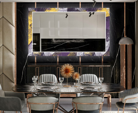 Backlit Decorative Mirror For The Dining Room - Round Stamp #10