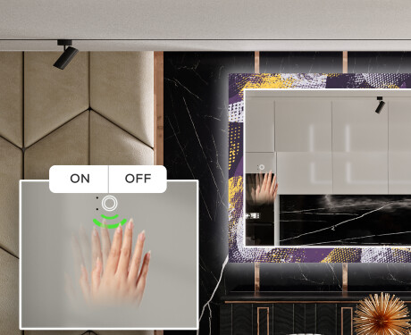 Backlit Decorative Mirror For The Dining Room - Round Stamp #4