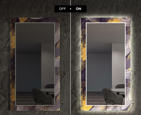 Backlit Decorative Mirror For The Dining Room - Round Stamp #6