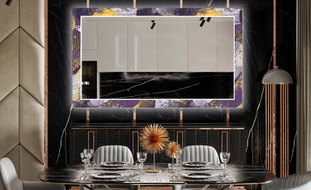 Backlit Decorative Mirror For The Dining Room - Round Stamp