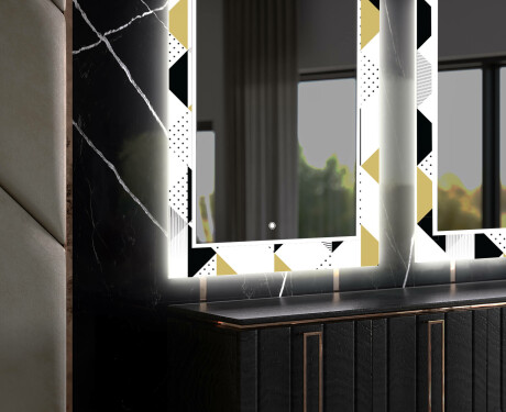 Backlit Decorative Mirror For The Dining Room - Geometric Patterns #9