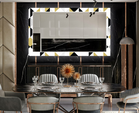 Backlit Decorative Mirror For The Dining Room - Geometric Patterns #10