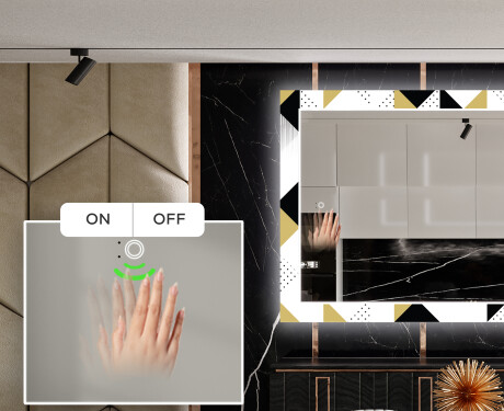 Backlit Decorative Mirror For The Dining Room - Geometric Patterns #4