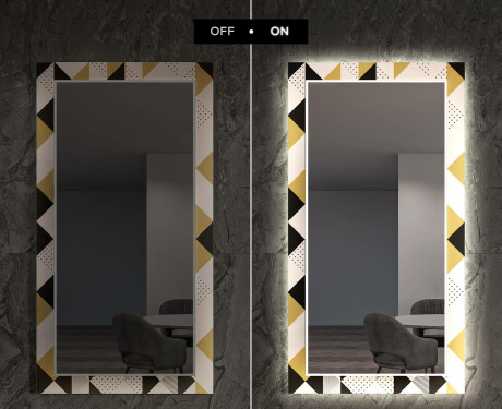 Backlit Decorative Mirror For The Dining Room - Geometric Patterns #6