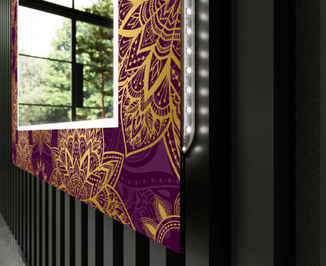 Backlit Decorative Mirror For The Living Room - Gold Mandala #9