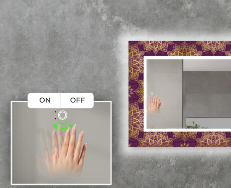 Backlit Decorative Mirror For The Living Room - Gold Mandala #4