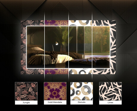 Backlit Decorative Mirror For The Living Room - Gold Mandala #5