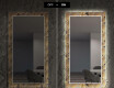 Backlit Decorative Mirror For The Living Room - Golden Leaves #6