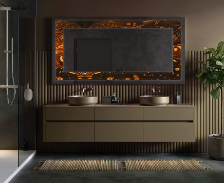 Backlit Decorative Mirror - Amber Shell #4