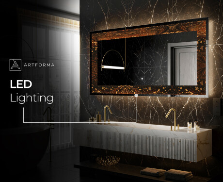 Backlit Decorative Mirror - Amber Shell #6