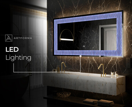 Backlit Decorative Mirror - Colorful Ruffles #7