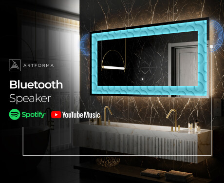 Backlit Decorative Mirror - Divergent Lines #9