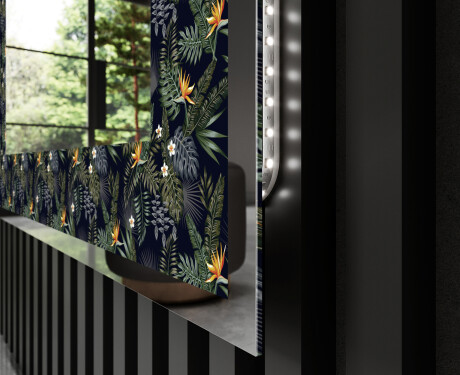 Backlit Decorative Mirror - Vintage Leaves #3