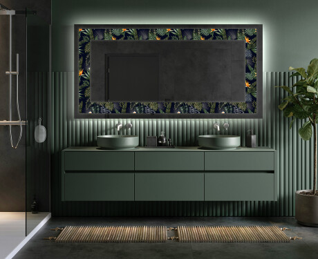 Backlit Decorative Mirror - Vintage Leaves #5