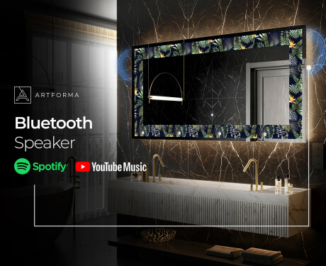 Backlit Decorative Mirror - Vintage Leaves #7