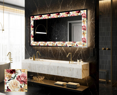 Backlit Decorative Mirror - Flowers Full Of Colors