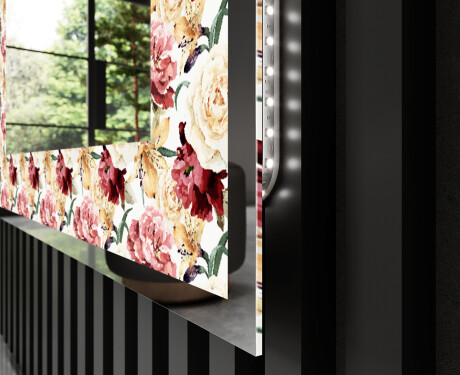 Backlit Decorative Mirror - Flowers Full Of Colors #3