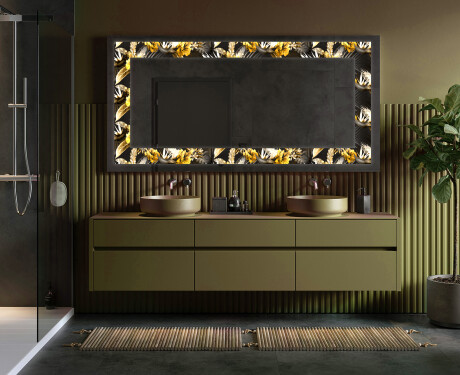 Backlit Decorative Mirror - Floral Symmetries #4