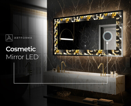 Backlit Decorative Mirror - Floral Symmetries #8