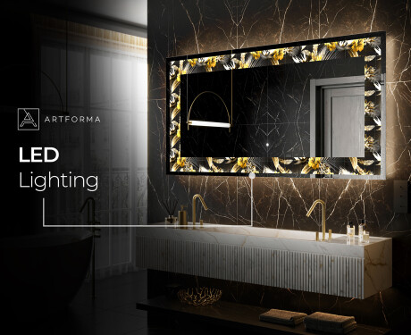 Backlit Decorative Mirror - Floral Symmetries #8