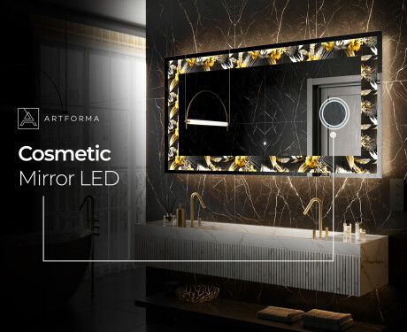 Backlit Decorative Mirror - Floral Symmetries #9