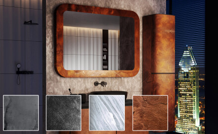 Rounded mirror in a stone frame L293
