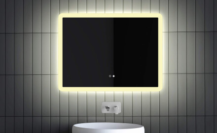 Bathroom Mirror LED L59 80x60 cm, Touch Switch, Demister