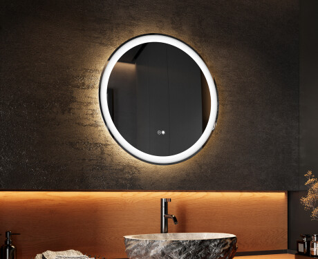 Round Backlit LED Bathroom Mirror 60cm with Dual color, Touch Switch, Demister - L76 #2