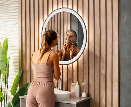 Round Backlit LED Bathroom Mirror 60cm with Dual color, Touch Switch, Demister - L76 #7