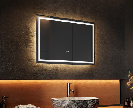 Designer Backlit LED Bathroom Mirror 70x50cm with Dual color, Touch Switch, Demister - L49 #2