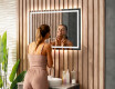 Designer Backlit LED Bathroom Mirror 70x50cm with Dual color, Touch Switch, Demister - L49 #7