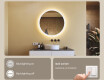 Round LED light bathroom mirror 80cm with Dual color, Touch Switch #4