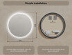Round LED light bathroom mirror 80cm with Dual color, Touch Switch #7
