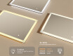 Rectangle bathroom mirror with LED lights 80x60cm with Dual color, Touch Switch #3