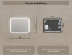 Rectangle bathroom mirror with LED lights 80x60cm with Dual color, Touch Switch #7