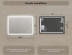 Lighted rectangular mirrors for the bathroom 100x70cm with Dual color, Touch Switch #7