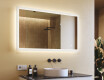 Rectangular backlit bathroom mirror 120x70cm with Dual color, Touch Switch