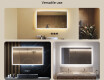 Rectangular backlit bathroom mirror 120x70cm with Dual color, Touch Switch #2