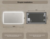 Rectangular backlit bathroom mirror 120x70cm with Dual color, Touch Switch #7