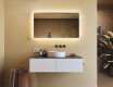 Rectangular backlit bathroom mirror 120x70cm with Dual color, Touch Switch #8