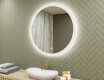 Round LED light bathroom mirror 80cm with Dual color, Touch Switch, Demister